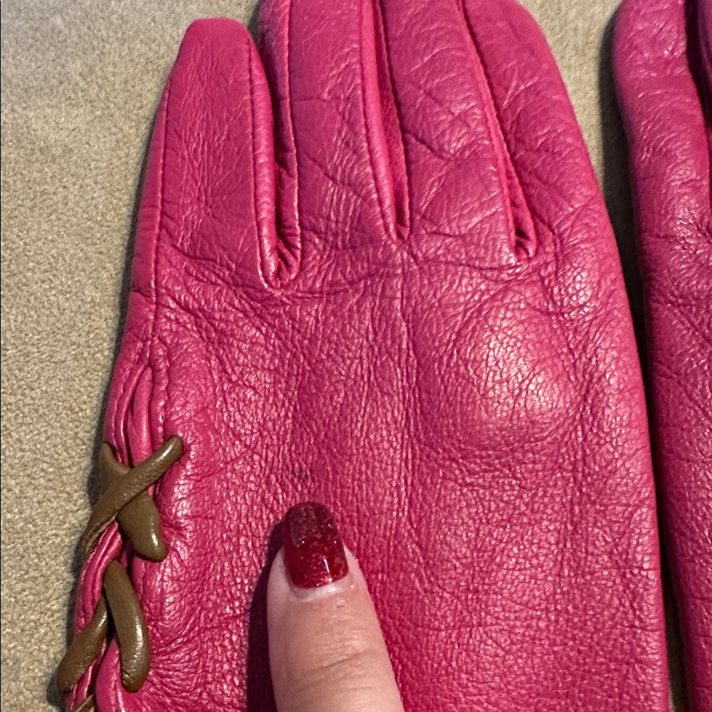 Leather Echo Adjustable Fuchsia Gloves - image 3